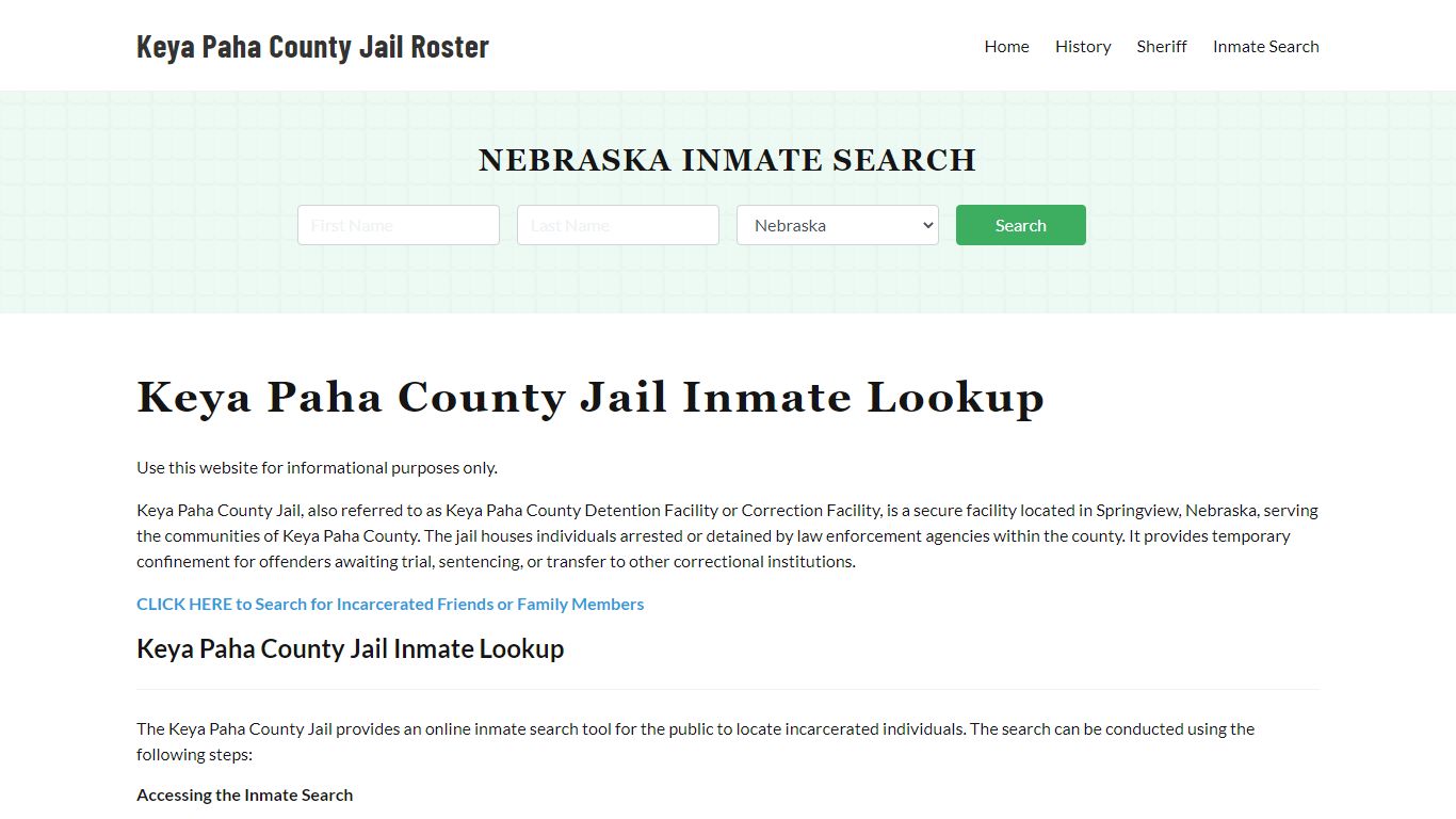Keya Paha County Jail Roster Lookup, NE, Inmate Search