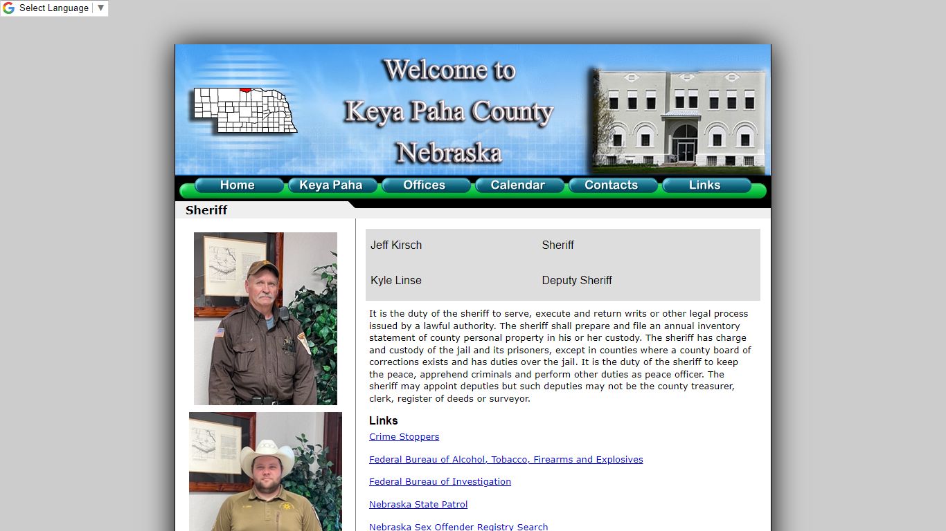 Sheriff - Keya Paha County Ne