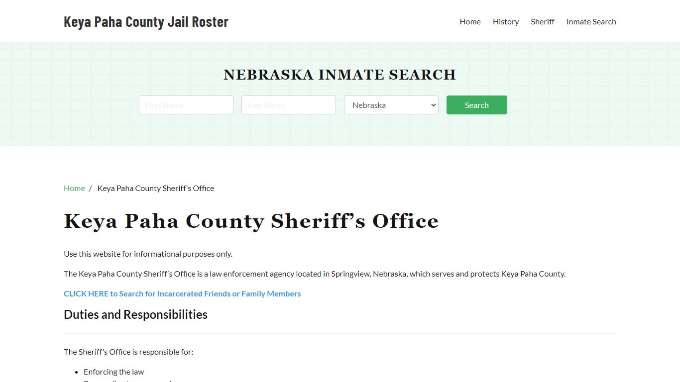 Keya Paha County Sheriff Office, NE, Arrest Warrants Search